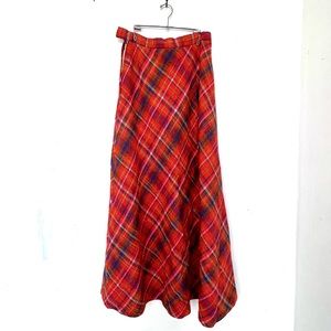 Vintage 70s plaid maxi skirt